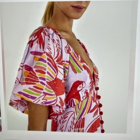 Farm Rio Lilac Color Birds Midi Size:M (NWOT) - Picture 4 of 11